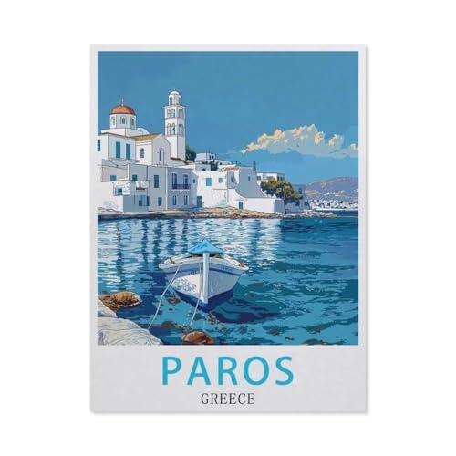 Paros Griechenland，Puzzle 1000 Teile Holz Puzzle Geeignet Für Erwachsene Kinder Familien Stressabbau Puzzlespiele（75x50cm）-BF25 von YYHMKBYY
