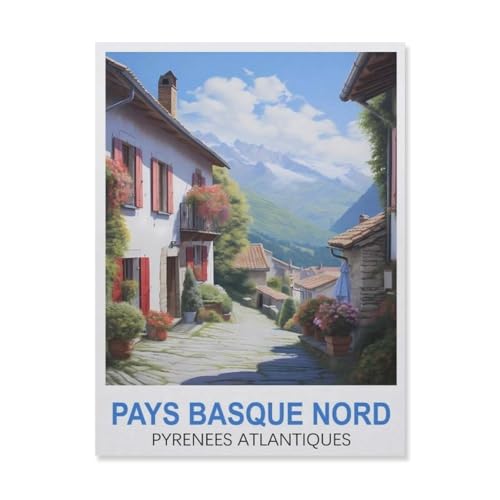 Pays Baskische Nordpyrenäen Atlantiques，Klassisches Puzzle 3D Puzzle DIY Kit Papier Spielzeug Einzigartiges Geschenk（50x70cm）-GM86 von YYHMKBYY