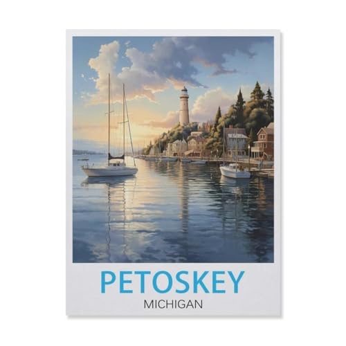 Petoskey, Michigan，1000 Stück Erwachsene Papier Landschaft Puzzles Für Kinder Lernspielzeug Geschenke（50x70cm）-DR85 von YYHMKBYY