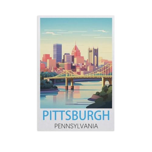 Pittsburgh Pennsylvania，Puzzle 1000 Teile Holz Puzzle Erwachsene Kinder Lernspielzeug Familie Dekompressionsspiel（75x50cm）-FR11 von YYHMKBYY