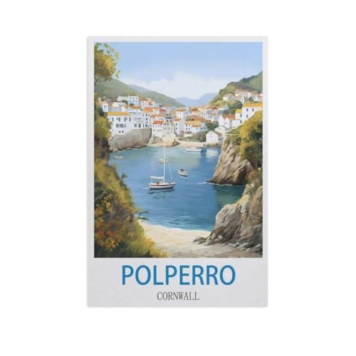 Polperro, Cornwall，Puzzles 1000 Teile für Erwachsene, Klassische Puzzle Jungen Mädchen Puzzle für Kinder Teenager Lernspiel Spielzeug（75x50cm）-FZ13 von YYHMKBYY