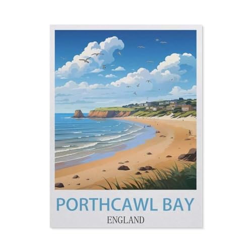 Porthcawl Bay England，Puzzle 1000 Teile Papier Puzzle Erwachsene Kinder Lernspielzeug Familie Dekompressionsspiel（38x26cm）-AD32 von YYHMKBYY