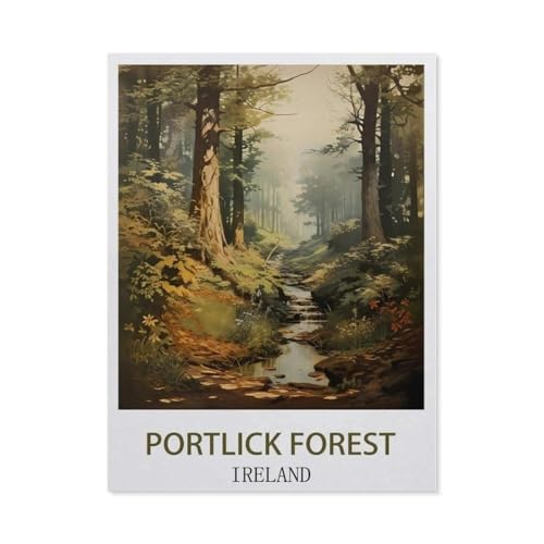 Portlick Forest Irland，3D Puzzle 1000 Stück, Holz Montiert DIY Puzzle Montage Spielzeug Für Kinder, Holz Puzzle Holz Geschenk（75x50cm）-AD36 von YYHMKBYY