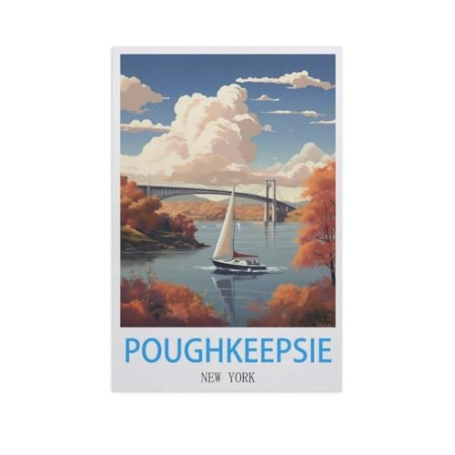 Poughkeepsie, New York，Papier Puzzle 1000 Teile Spielzeug Für Erwachsene Dekompressionsspiel（38x26cm）-GI71 von YYHMKBYY
