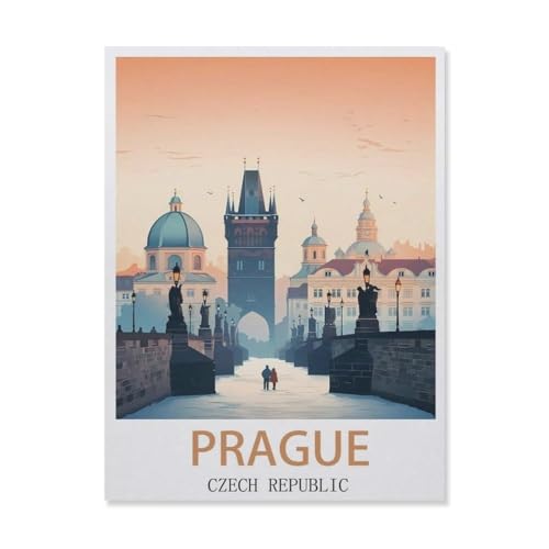 Prag Tschechien，Puzzle 1000 Teile Holz Puzzle Geeignet Für Erwachsene Kinder Familien Stressabbau Puzzlespiele（75x50cm）-ET75 von YYHMKBYY