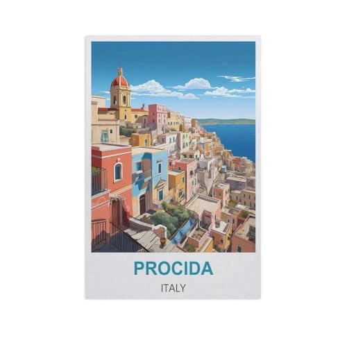 Procida, Italien，Puzzle 1000 Teile Holz Puzzle Geeignet Für Erwachsene Kinder Familien Stressabbau Puzzlespiele（75x50cm）-GH99 von YYHMKBYY