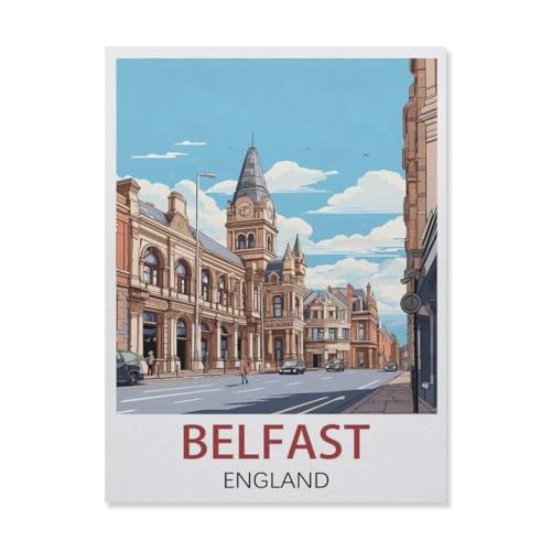 Puzzel Für Erwachsene Jigsaw Puzzle 1000，Belfast, England，DIY Holz Puzzle Einzigartiges Geschenk Wohnkultur Stil（75x50cm）-DS18 von YYHMKBYY