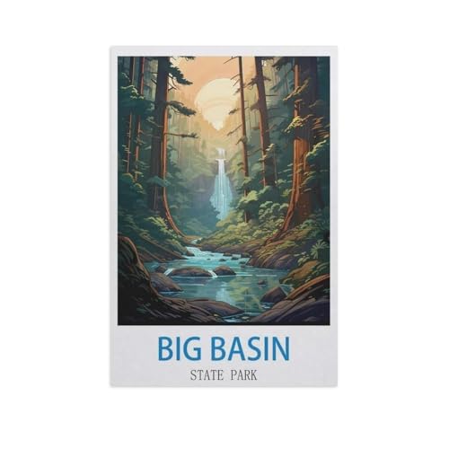Puzzel Für Erwachsene Jigsaw Puzzle 1000，Big Basin State Park，DIY Papp Puzzle Einzigartiges Geschenk（50x70cm）-GE64 von YYHMKBYY
