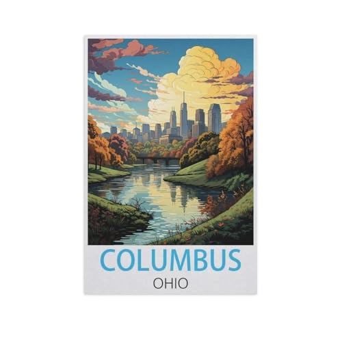 Puzzel Für Erwachsene Jigsaw Puzzle 1000，Columbus Ohio，DIY Holz Puzzle Einzigartiges Geschenk Wohnkultur Stil（75x50cm）-FQ7 von YYHMKBYY