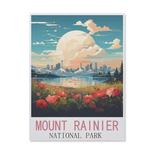 Puzzel Für Erwachsene Jigsaw Puzzle 1000，Mount Rainier Nationalpark，DIY Holz Puzzle Einzigartiges Geschenk Wohnkultur Stil（75x50cm）-FL66 von YYHMKBYY