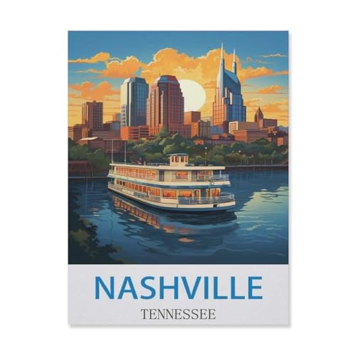 Puzzel Für Erwachsene Jigsaw Puzzle 1000，Nashville, Tennessee，DIY Holz Puzzle Einzigartiges Geschenk Wohnkultur Stil（75x50cm）-EJ6 von YYHMKBYY