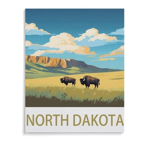 Puzzel Für Erwachsene Jigsaw Puzzle 1000，North Dakota，DIY Holz Puzzle Einzigartiges Geschenk Wohnkultur Stil（75x50cm）-K56 von YYHMKBYY