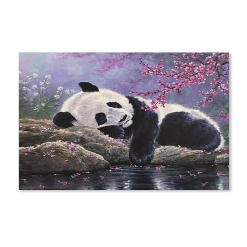 Puzzel Für Erwachsene Jigsaw Puzzle 1000，Schlafender Panda，DIY Holz Puzzle Einzigartiges Geschenk Wohnkultur Stil(75x50cm-H96 von YYHMKBYY