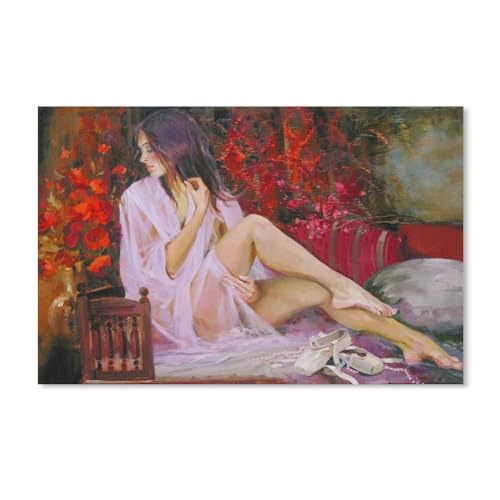 Puzzel Für Erwachsene Jigsaw Puzzle 1000，Sexy Ballettmädchen ruht，DIY Holz Puzzle Einzigartiges Geschenk Wohnkultur Stil(75x50cm-H23 von YYHMKBYY