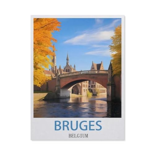 Puzzle, 1000 Teile, Brügge, Belgien, Papier, Kinderspielzeug, Dekompressionsspiel (50 x 70 cm), EO36 von YYHMKBYY