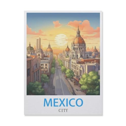 Puzzle, 1000 Teile, Mexiko-Stadt, Holz-Kinderspiele, Lernspielzeug (75 x 50 cm), FF81 von YYHMKBYY