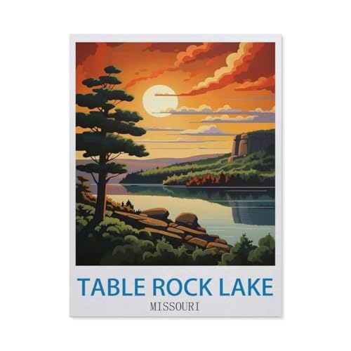 Puzzle, 1000 Teile für Erwachsene, Tischpuzzle, Rock Lake Missouri, Teenager, Jungen, Mädchen, Puzzle, Premium-Qualität, Spaß, Familie, herausfordernde Puzzles zum Geburtstag (75 x 50 cm) - CK7 von YYHMKBYY