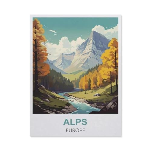 Puzzle，Alpen, Europa，Für Kinder Und Erwachsene Holz Personalisiertes Puzzle-Spaß-Spiel 1000pcs（75x50cm）-EL88 von YYHMKBYY