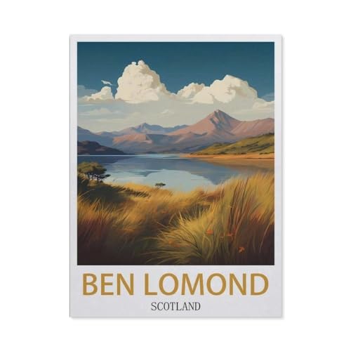 Puzzle，Ben Lomond Schottland Vintage Reiseplakate，Für Kinder Und Erwachsene Holz Personalisiertes Puzzle-Spaß-Spiel 1000pcs（75x50cm）-CF21 von YYHMKBYY