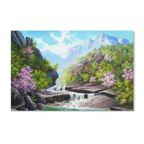 Puzzle，Berge und Blumen，Für Kinder Und Erwachsene Holz Personalisiertes Puzzle-Spaß-Spiel 1000pcs(75x50cm-G40 von YYHMKBYY