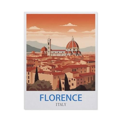 Puzzle，Florenz, Italien – Vintage Reiseplakate，Für Kinder Und Erwachsene Holz Personalisiertes Puzzle-Spaß-Spiel 1000pcs（75x50cm）-CQ95 von YYHMKBYY