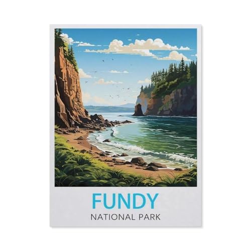 Puzzle，Fundy National Park Kanada, Vintage-Reiseposter，Für Kinder Und Erwachsene Holz Personalisiertes Puzzle-Spaß-Spiel 1000pcs（75x50cm）-AQ15 von YYHMKBYY