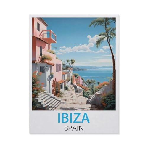 Puzzle，Ibiza Spanien Vintage Reiseplakate，Für Kinder Und Erwachsene Papier Personalisiertes Puzzle-Spaß-Spiel 1000pcs（50x70cm）-BY61 von YYHMKBYY