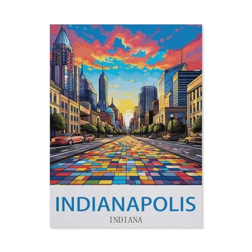 Puzzle，Indianapolis, Indiana，Für Kinder Und Erwachsene Holz Personalisiertes Puzzle-Spaß-Spiel 1000pcs（75x50cm）-CO76 von YYHMKBYY