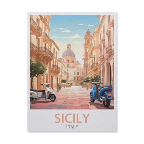 Puzzle，Sizilien, Italien, Straße，Für Kinder Und Erwachsene Holz Personalisiertes Puzzle-Spaß-Spiel 1000pcs（75x50cm）-DT54 von YYHMKBYY