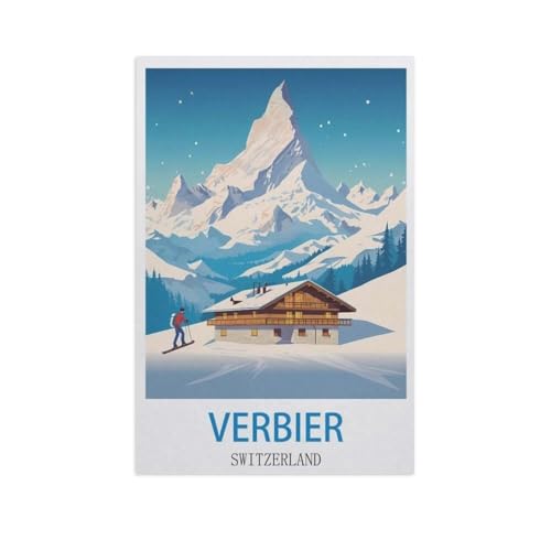 Puzzle，Verbier, der Schweiz，Für Kinder Und Erwachsene Holz Personalisiertes Puzzle-Spaß-Spiel 1000pcs（75x50cm）-FZ49 von YYHMKBYY