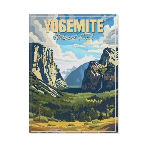 Puzzle，Yosemite-Nationalpark-Poster，Für Kinder Und Erwachsene Holz Personalisiertes Puzzle-Spaß-Spiel 1000pcs（75x50cm）-AS34 von YYHMKBYY