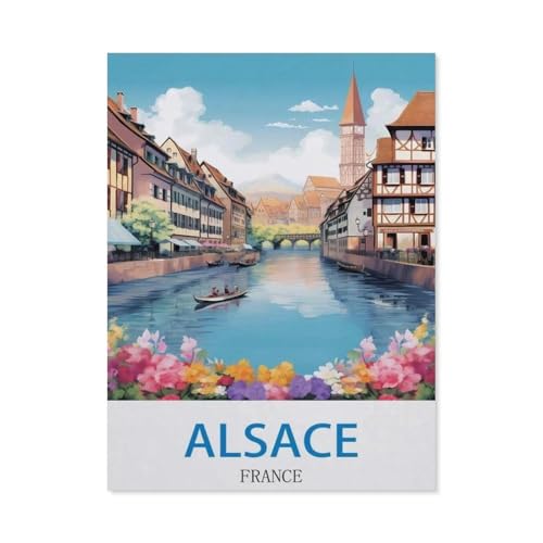 Puzzle 1000 Stück，Alsace, Frankreich，Papier Kinderspielzeug Dekompression Spiel（38x26cm）-EA70 von YYHMKBYY
