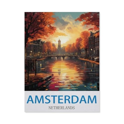 Puzzle 1000 Stück，Amsterdam, Niederlande，Papier Kinderspielzeug Dekompression Spiel（38x26cm）-CK91 von YYHMKBYY