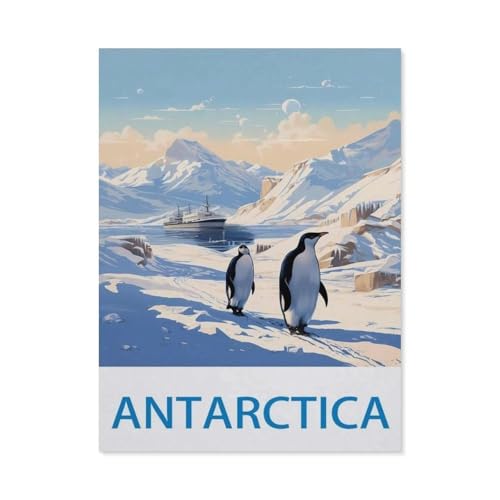Puzzle 1000 Stück，Antarktis – Vintage Reiseplakate，Für Holz Erwachsene Spielzeug Dekompression Spiel（75x50cm）-CQ90 von YYHMKBYY