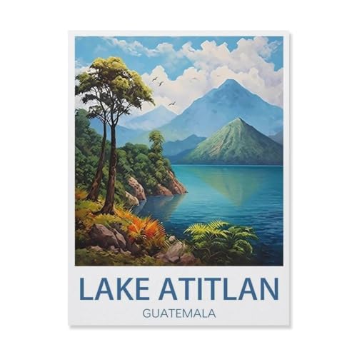 Puzzle 1000 Stück，Atitlan-See Guatemala，Papier Kinderspielzeug Dekompression Spiel（38x26cm）-R62 von YYHMKBYY