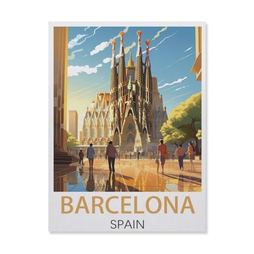 Puzzle 1000 Stück，Barcelona, Spanien，Papier Kinderspielzeug Dekompression Spiel（38x26cm）-DO23 von YYHMKBYY