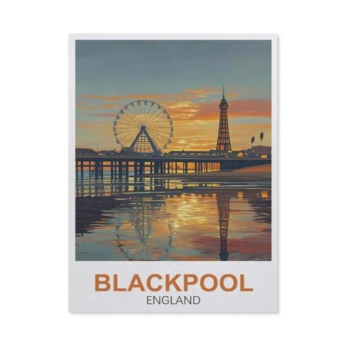 Puzzle 1000 Stück，Blackpool England，Für Holz Erwachsene Spielzeug Dekompression Spiel（75x50cm）-FA50 von YYHMKBYY