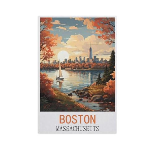 Puzzle 1000 Stück，Boston, Massachusetts，Papier Kinderspielzeug Dekompression Spiel（38x26cm）-FO31 von YYHMKBYY