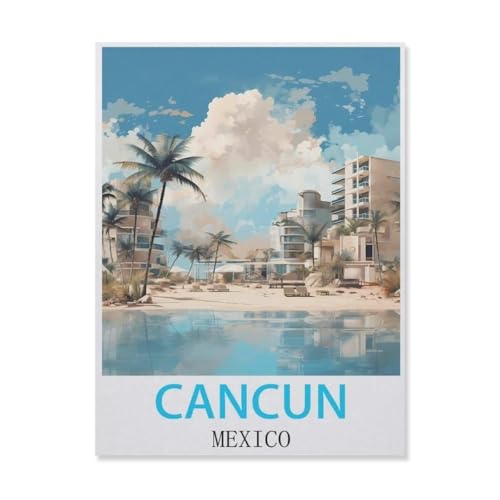 Puzzle 1000 Stück，Cancun Mexiko，Klassische Puzzle 3D Puzzle DIY Kit Papier Spielzeug Einzigartiges Geschenk Wohnkultur（50x70cm）-FF89 von YYHMKBYY