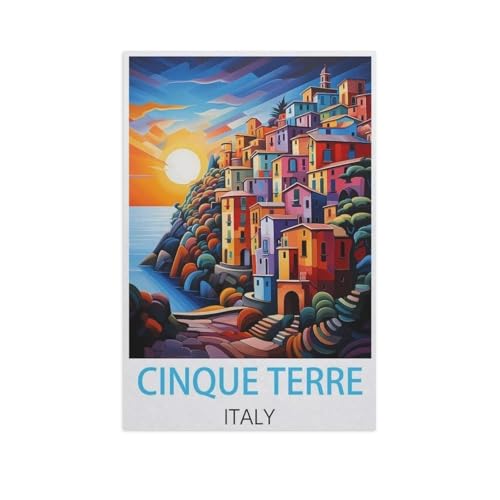 Puzzle 1000 Stück，Cinque Terre Italien，Für Holz Erwachsene Spielzeug Dekompression Spiel（75x50cm）-FV3 von YYHMKBYY