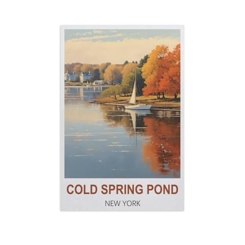 Puzzle 1000 Stück，Cold Spring Pond, New York，Papier Adult Toys Dekompression Spiel（38x26cm）-GF98 von YYHMKBYY