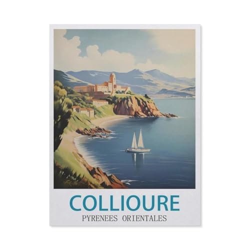 Puzzle 1000 Stück，Collioure Pyrenäen Orientales，Klassische Puzzle 3D Puzzle DIY Kit Holz Spielzeug Einzigartiges Geschenk Wohnkultur（75x50cm）-GP8 von YYHMKBYY