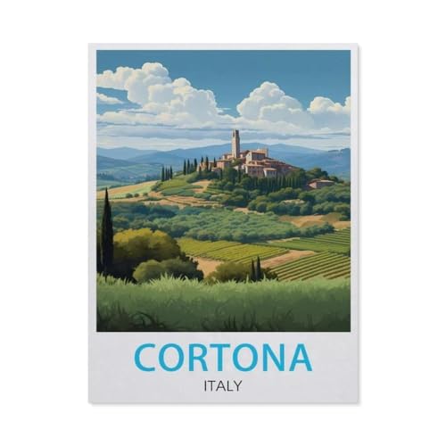 Puzzle 1000 Stück，Cortona Italien-Reiseposter，Klassische Puzzle 3D Puzzle DIY Kit Holz Spielzeug Einzigartiges Geschenk Wohnkultur（75x50cm）-AV49 von YYHMKBYY