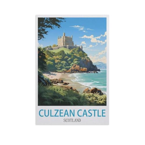 Puzzle 1000 Stück，Culzean Castle Schottland，Klassische Puzzle 3D Puzzle DIY Kit Papier Spielzeug Einzigartiges Geschenk Wohnkultur（38x26cm）-GK70 von YYHMKBYY
