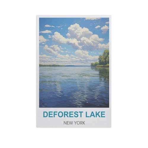Puzzle 1000 Stück，Deforest Lake, New York，Holz Kinderspielzeug Dekompression Spiel（75x50cm）-GG65 von YYHMKBYY