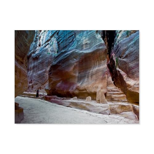 Puzzle 1000 Stück，Enge Schlucht im Siq，Für Papier Erwachsene Spielzeug Dekompression Spiel（50x70cm）-AS87 von YYHMKBYY