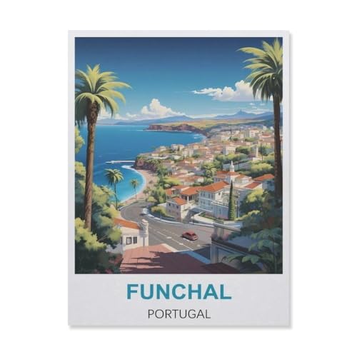 Puzzle 1000 Stück，Funchal Portugal，Holz Kinderspielzeug Dekompression Spiel（75x50cm）-FD33 von YYHMKBYY