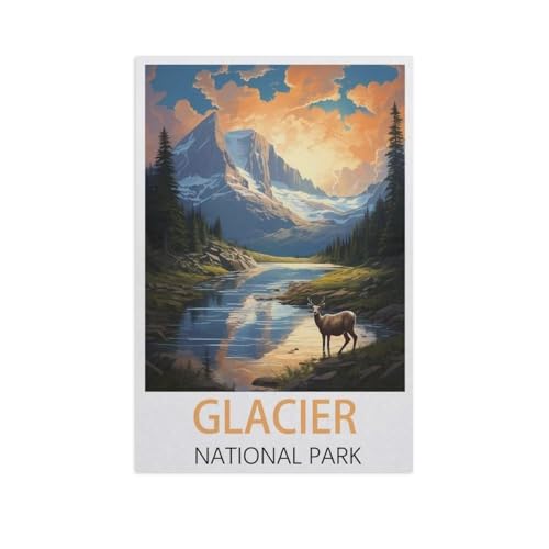 Puzzle 1000 Stück，Glacier Nationalpark，Für Holz Erwachsene Spielzeug Dekompression Spiel（75x50cm）-FR38 von YYHMKBYY