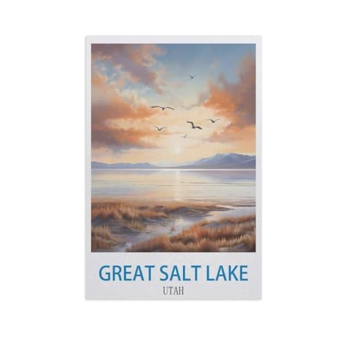 Puzzle 1000 Stück，Great Salt Lake, Utah，Klassische Puzzle 3D Puzzle DIY Kit Papier Spielzeug Einzigartiges Geschenk Wohnkultur（38x26cm）-GE10 von YYHMKBYY