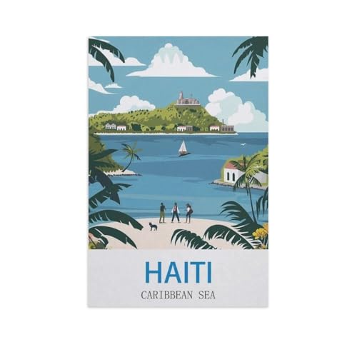 Puzzle 1000 Stück，Haiti, Karibisches Meer，Klassische Puzzle 3D Puzzle DIY Kit Holz Spielzeug Einzigartiges Geschenk Wohnkultur（75x50cm）-GA42 von YYHMKBYY